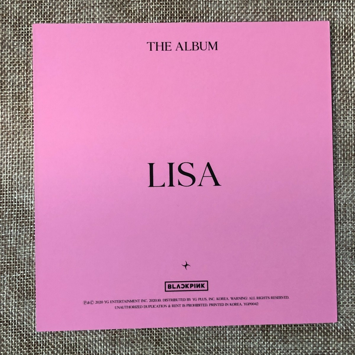 BLACKPINK LISA [ THE ALBUM ] Official Postcard, Ver. 2 / New