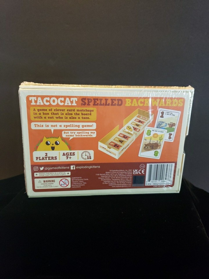 Exploding Kittens Tacocat Spelled Backwards Game Family Friendly NEW ...