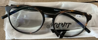 Lifeart blue light blocking glasses Tortoise, 2.50 Magnification