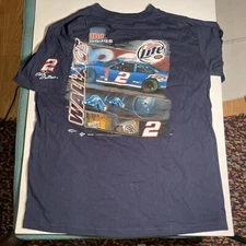 Vintage 90s Rusty Wallace Nascar Racing Fighter jet Miller Lite ￼Print Shirt L