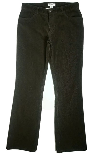 Men's Calvin Klein Jeans Flat Front Corduroy Pants Dark Brown Cords Size 32x33 | eBay