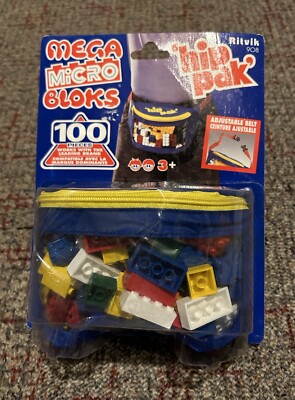 New Vintage 1992 Mega Micro Bloks Ritvik #908 Hip Pak 100 Pieces - New Sealed