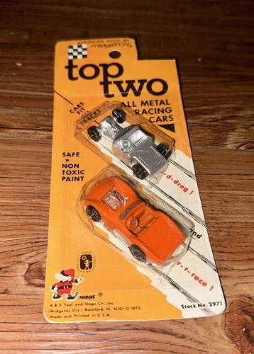 Rare Midgetoy 1970 Top Two Pack Original Vintage Die Cast Metal Race Car Toys - Picture 3 of 11
