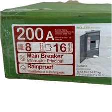 Square D Homeline 200A 8/16 Main Breaker Outdoor Load Center HOM816M200PFTRB