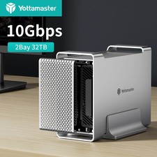 Yottamaster Dual Bay RAID Type B Hard Drive Enclosure External for SATA HDD SSDs