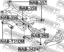 FEBEST NISSAN REAR CROSSMEMBER BUSHING - NAB-356