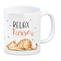 Relaxte Katze Kaffeebecher Mit Spruch Relax Tasse