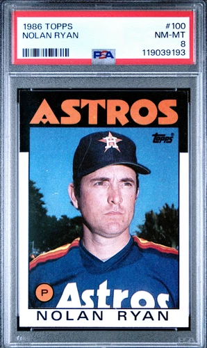 1986 Topps #100 Nolan Ryan HOF Houston Astros PSA 8