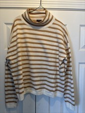 Gold and White Striped Talbots Sweater Size Large