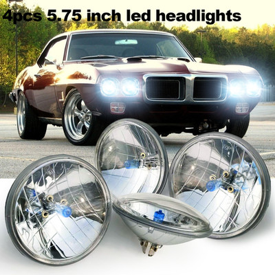 4x 5 3/4'' 5.75 Halogen Headlights HI/LO Beam for Pontiac GTO Grand Prix Firebird