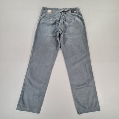 Edwin Mens Chino Trousers Grey W34 L30 Cinch Back Hollis Pants