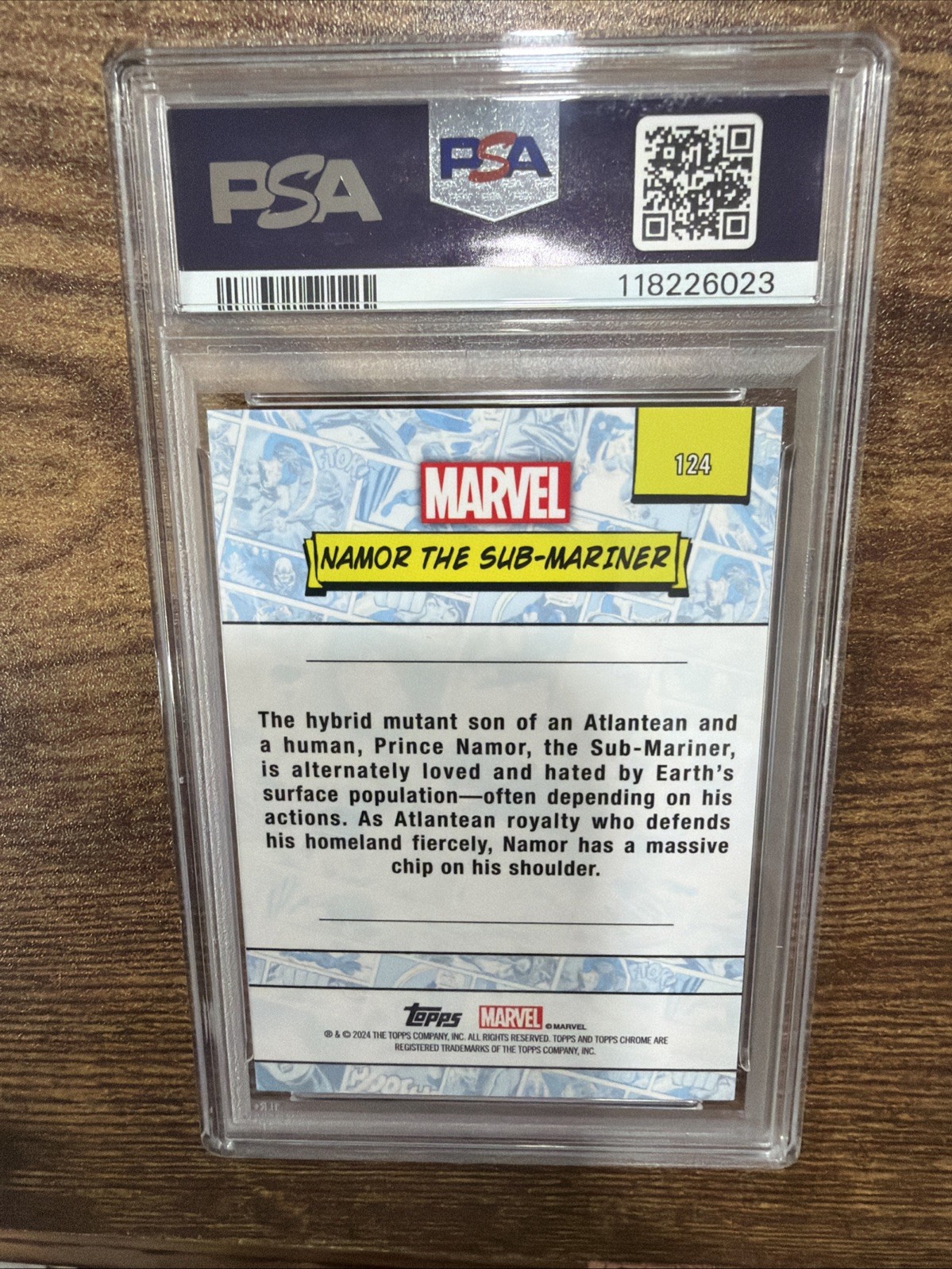 2024 Topps Chrome Marvel Namor The Sub-Mariner Red Wave 5/5 (PSA 9) OMEGA!! view 3