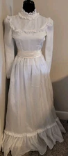 VTG 60/70s LORRIE DEB SAN FRANCISCO ILGWU USA BOHO WEDDING DRESS 9/10