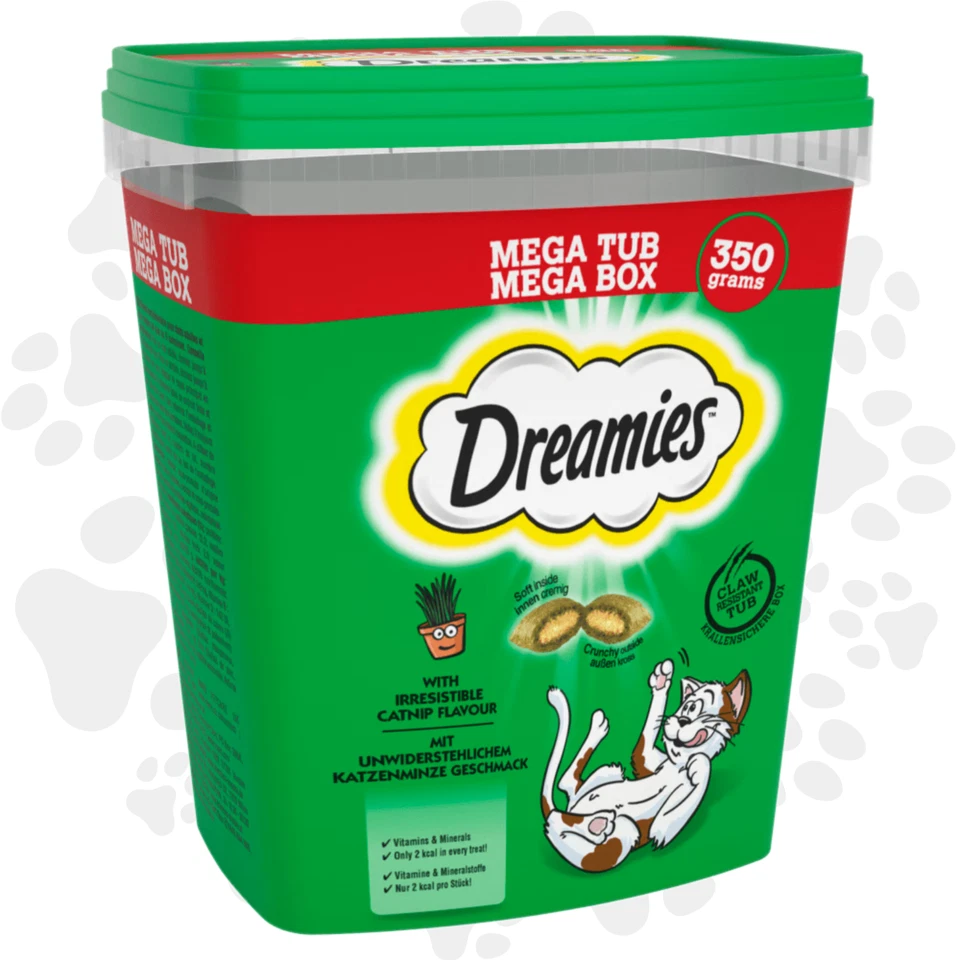 Dreamies Cat Treats 2 x 350g - IRRESISTIBLE CATNIP - Crunchy Snacks - Mega Tub - Image 2 of 3