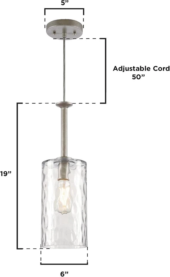 Westinghouse 6125200 Hernando One Light 迷你吊坠 工业钢饰面 — 第 2/4 张图片