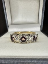 Vintage 1980’s 9ct Yellow Gold Ruby And Diamond 5 Stone Eternity Ring Size K