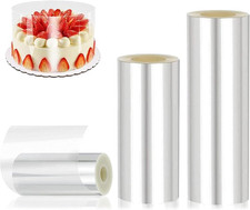 Rotolo Di Acetato Trasparente per Torte – 3 Rotoli Da 6Cm/8Cm/10Cm X 5M, Pet Ali