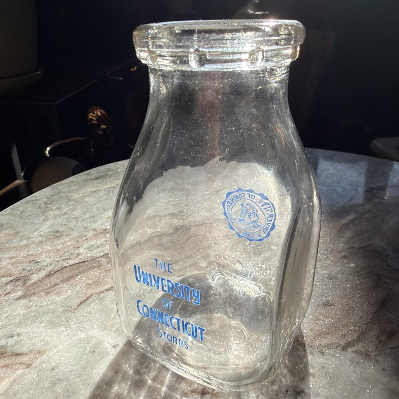 Vintage Half-Pint Milk Bottle - University of Connecticut