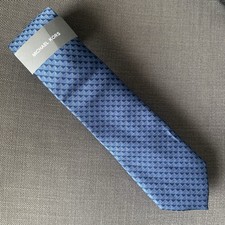 Michael Kors Men's Neck Tie Navy Blue Nassau Geo Silk Blend MSRP 69.50