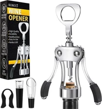 KORCCI Multifunctional Wine Bottle Opener Gift Set - Upgraded Ash Silver 