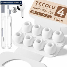 Tecolu 4 Pairs Replacement Ear Tips for AirPods Pro 2nd/1st Full size, white