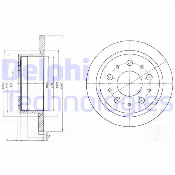 2X Delphi Bremsscheiben Hinten 300Mm Voll Passend FÜR CitroËN Jumper Fiat-image