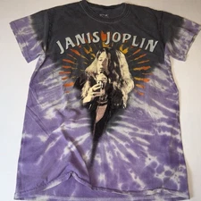 Janis Joplin Tye-Dye Purple Short Sleeve T-shirt Size Small 