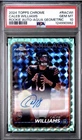 Caleb Williams - 2024 Topps Chrome Aqua Geo RC Auto /199 - PSA 10