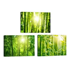 Bamboo Wall Art Zen Pictures Sunrise Wall Decor Bathroom Living Room Bedroom ...