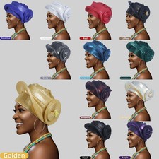 African Women Head Wrap Turban Wedding Party Hat Nigerian Headtie Headwear Gele