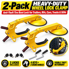 2 Pack Trailer Wheel Lock Clamp Heavy Duty Anti Theft Tire Boot Rv Car Truck 2 Pack Trailer Wheel Lock Clamp Heavy Duty Anti Theft Tire Boot Rv Car Truck