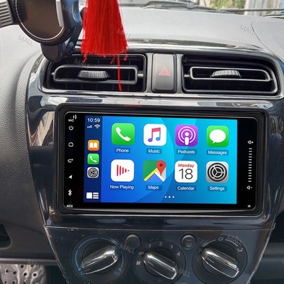 Car Radio For 2017-2024 Mitsubishi Mirage G4 Carplay Android 15 FM BT Sat Nav 7''