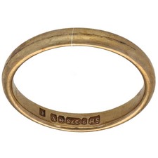 9ct Gold Ring 1.85g Wedding Plain Size K - Fully Hallmarked