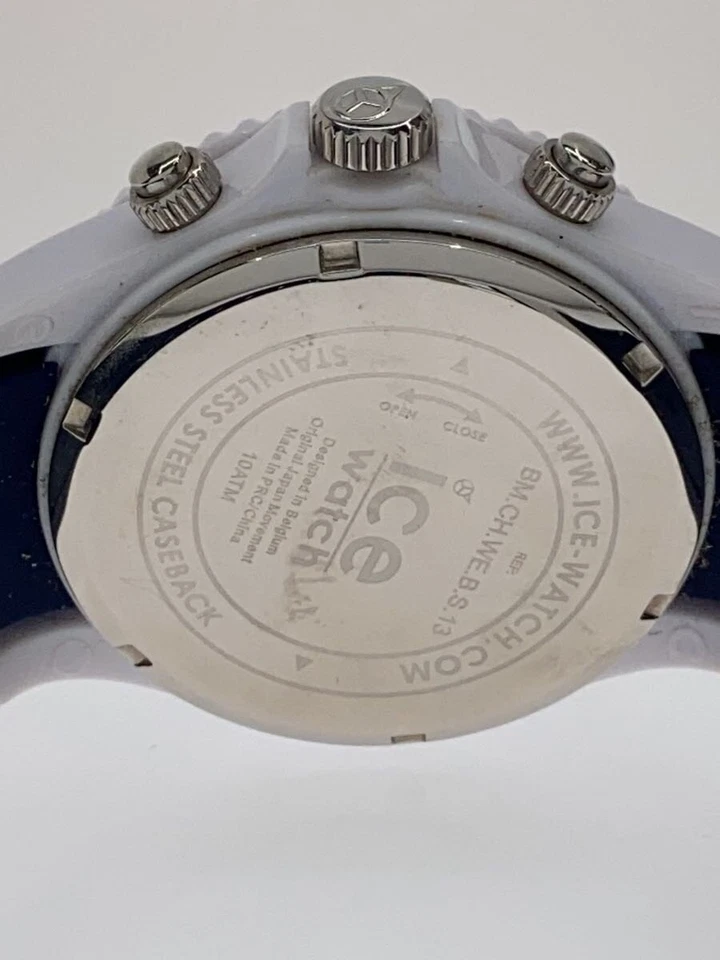 ice watch BM.CH.WE.B.S.13 Quartz Analog White Rubber Excellent JAPAN - Image 3 of 4
