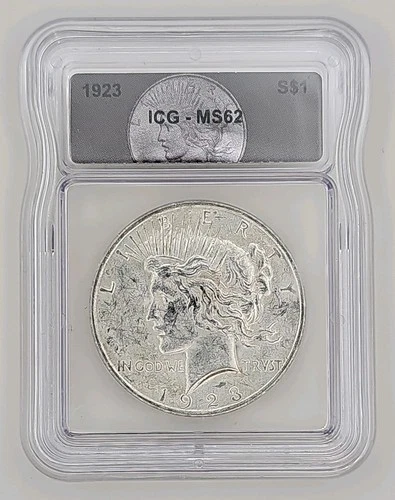 1923 Silver Peace Dollar ICG MS62 $1 Coin