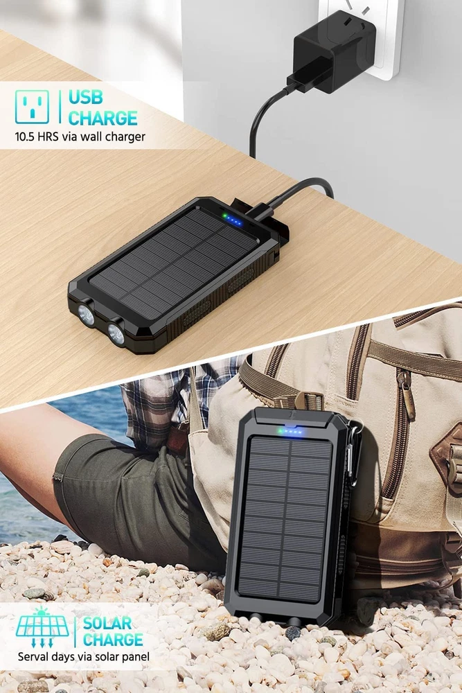 Power-Bank-Portable-Charger-Solar - 36800mAh Waterproof Portable External Bac... Power-Bank-Portable-Charger-Solar - 36800mAh Waterproof Portable External Bac...