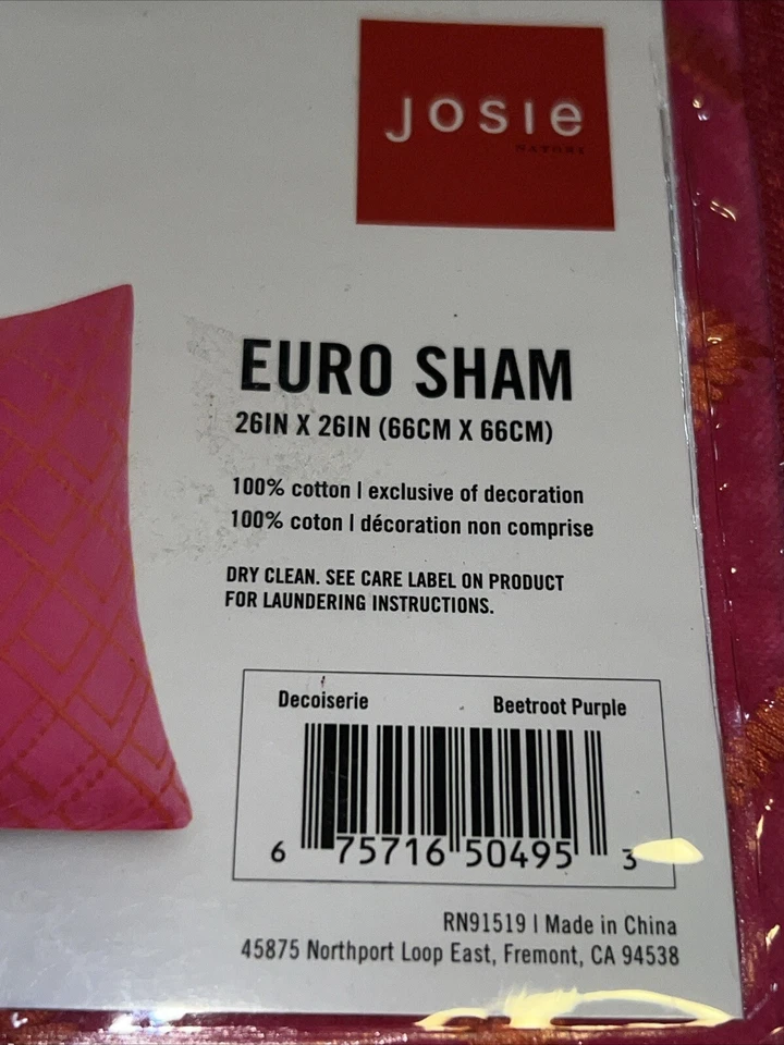 Josie Natori Euro Velvet Sham remolacha púrpura Foto 4 de 4
