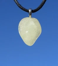 Sulfur Included Quartz aka Brimstone Free Form Stone Crystal Pendant Necklace