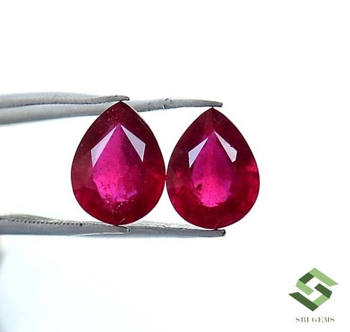 9x7 mm Natürlicher Rubin Birnenschliff Paar 3,98 cts Mosambik Lose Edelsteine GF - Bild 3 von 8