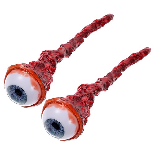 2 Stück Augäpfel Horror Halloween Deko blutige Requisiten blau falsche Augen - Bild 10 von 12
