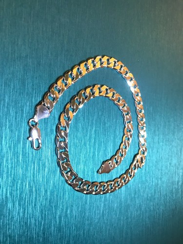 SG1208 Hombre 18K Oro Blanco Cadena Barbada Collar Regalo para Hombre - Imagen 7 de 8