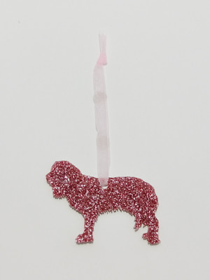 Kavalier Hund Glitzer Weihnachtsdeko - 11 Farben zur Auswahl.
