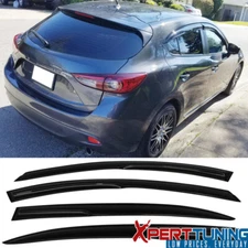 Fits 14-19 Mazda 3 Sedan Hatchback Mugen Style Window Visors Vent Deflector 4Pcs