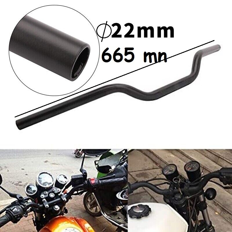 Guidon 22mm acier haute résistance 665mm pour pilotage précis MT07