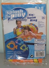 Splash and Play Kids Fun Swim Ring Pool Water Float Orange Fish NEW Ages 3-6