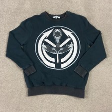 Givenchy Paris Techno Tribal Shark Print Crewneck Sweatshirt Size Large Black