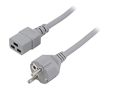 SN25-3/10/2GY Kabel 3x1mm2 CEE 7/7 (E/F) Stecker,IEC C19 weiblich PVC 2m LIAN DU