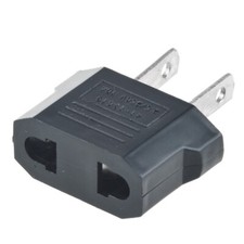 New Euro EU to US USA Power Plug Converter Adapter with Two Holes ABS Black