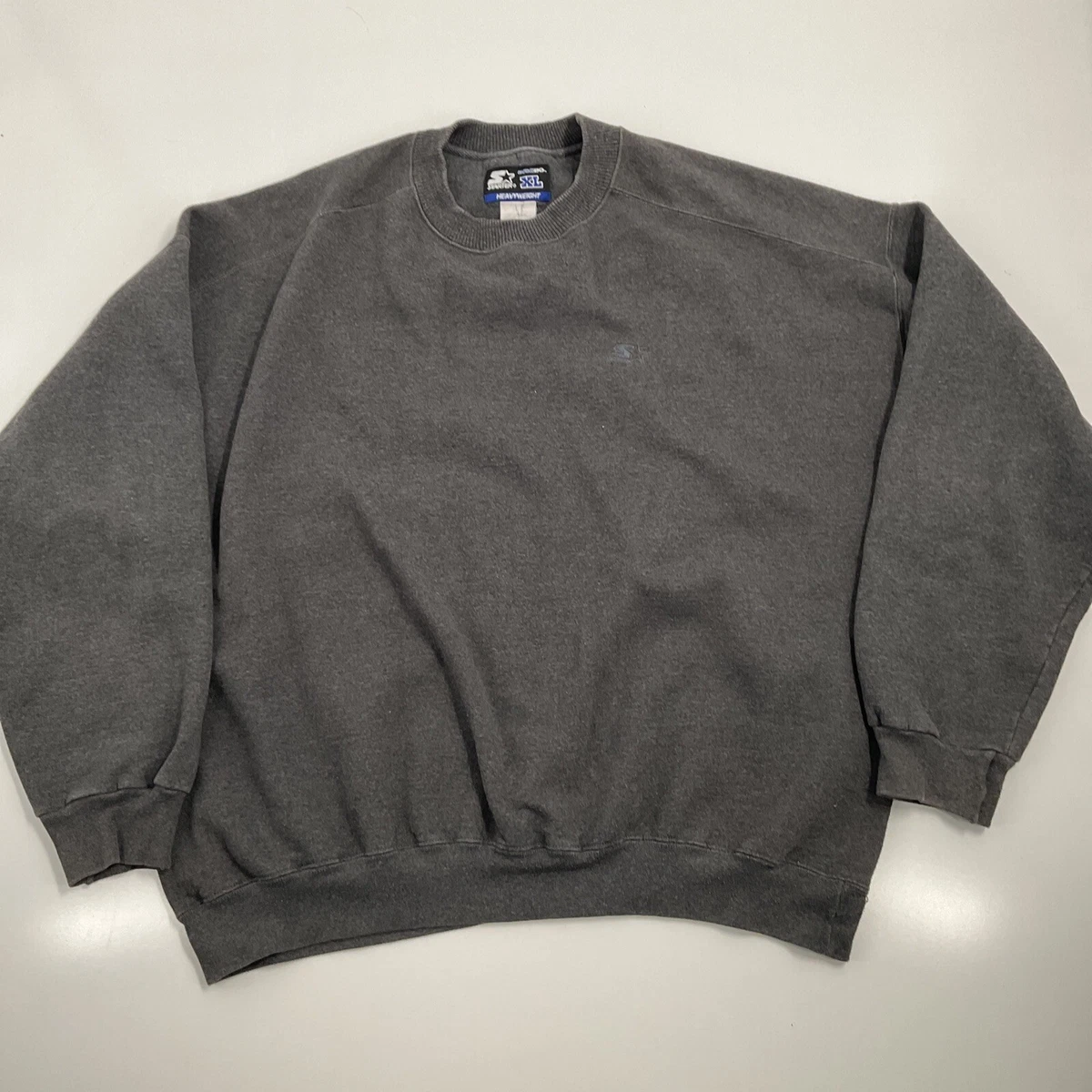 Vintage Starter Pro 80 Heavyweight Crewneck Sweatshirt Mens XL Gray Logo Blank