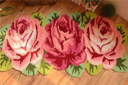 Vintage Roses Floral Hand Embroidery Non-skid Porch Door Rug Floor Mat Runner Najtańszy, nowy